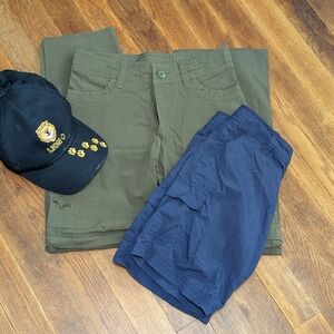 Cub Scouts Uniform Set with Hat, Pants Size 8, And Shorts 6/7